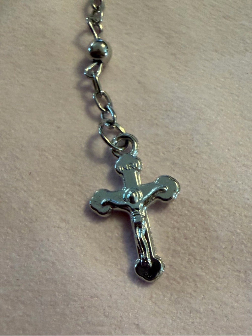 Source Unknown NWOT Silver-Tone Rosary Ball Link Necklace 32” - Picture 2 of 4